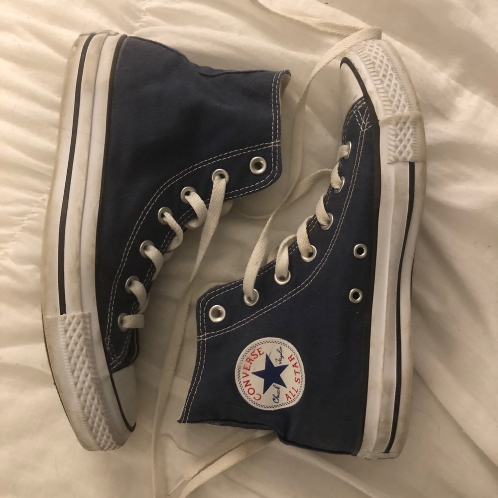 Navy high top converse